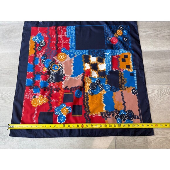 Buselli Abstract Art Square Scarf Vintage 1970s 1980s Polyester Multicolor 31" - Picture 5 of 6